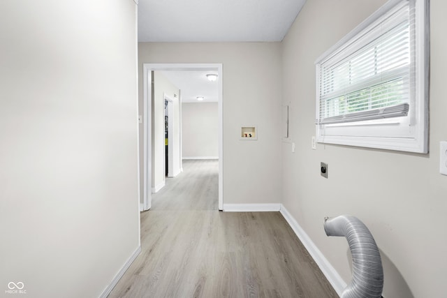 3945 N Ridgeview Dr, Indianapolis, IN 46226 - laundry area with hookup for an electric dryer, wood finished floors, and hookup for a washing machine