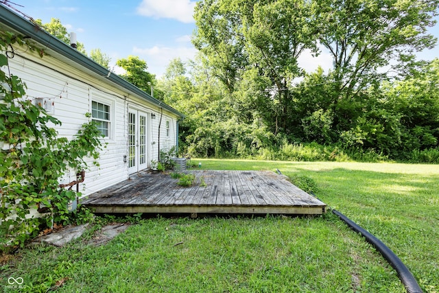 3945 N Ridgeview Dr, Indianapolis, IN 46226 - view of green lawn featuring french doors and a deck