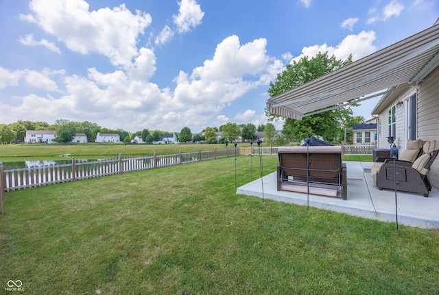 17019 Flinchum Way E, Noblesville, IN 46062 - fenced backyard featuring a jacuzzi, a patio area, and a water view