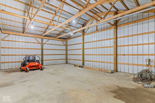 606 S Grange Hall Rd, Hanover, IN 47243 - garage with metal wall