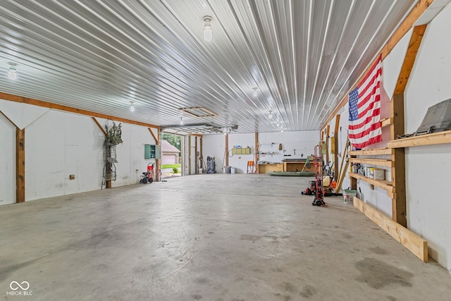 606 S Grange Hall Rd, Hanover, IN 47243 - garage with a workshop area