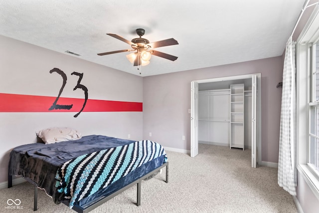 606 S Grange Hall Rd, Hanover, IN 47243 - bedroom featuring carpet flooring, ceiling fan, and a closet
