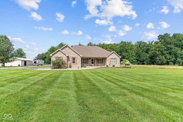606 S Grange Hall Rd, Hanover, IN 47243 - single story home with a front lawn and brick siding