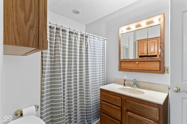 606 S Grange Hall Rd, Hanover, IN 47243 - full bathroom featuring vanity and a shower with curtain