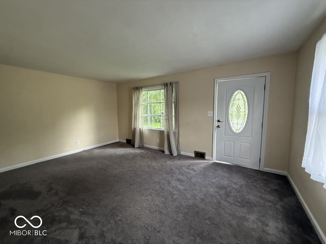 1048 S Burlington Dr, Muncie, IN 47302 - entrance foyer with dark colored carpet
