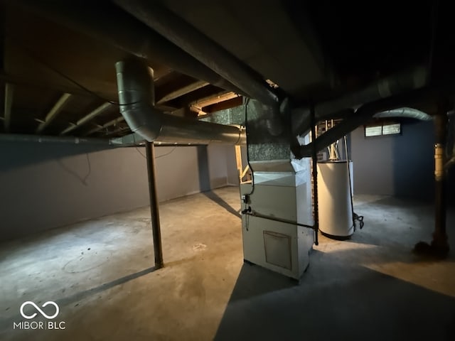 1048 S Burlington Dr, Muncie, IN 47302 - basement featuring water heater and heating unit