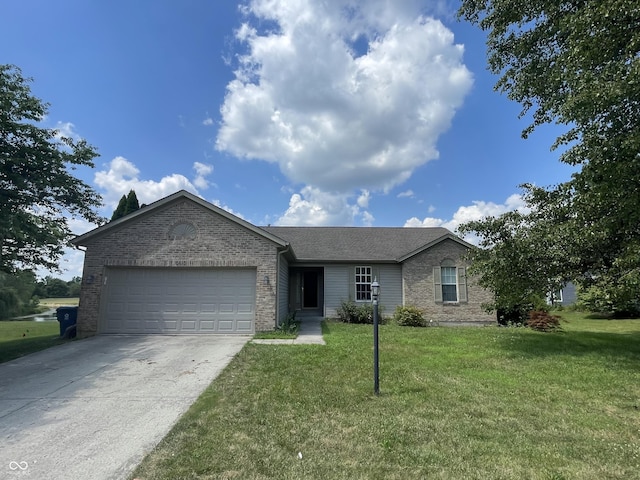 10610 Stillcreek Dr, Indianapolis, IN 46239 - single story home with an attached garage, driveway, a front yard, and brick siding