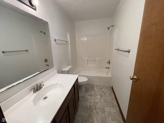 10610 Stillcreek Dr, Indianapolis, IN 46239 - full bathroom featuring vanity, bathtub / shower combination, and a textured ceiling