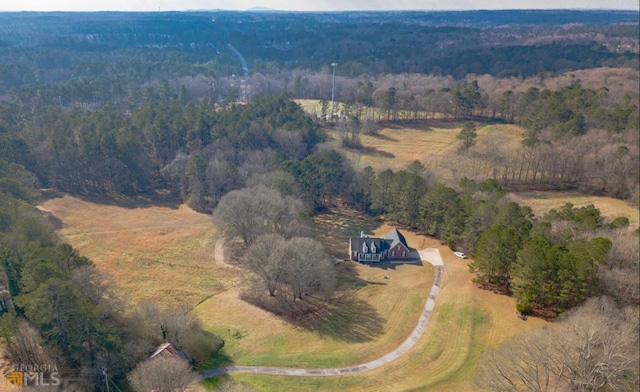 aerial view featuring a rural view