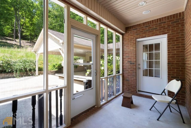 view of sunroom