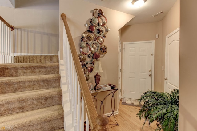 entrance foyer featuring light wood-type flooring