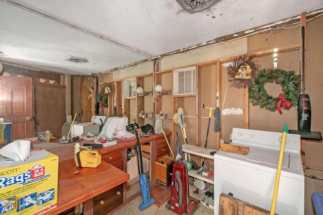 interior space with washer / clothes dryer