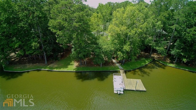 exterior space with a water view