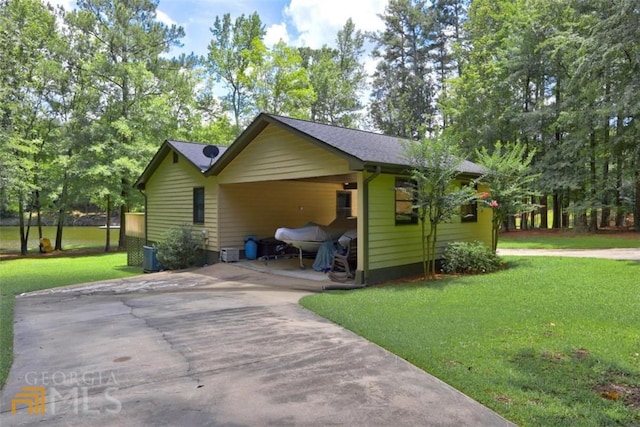 exterior space with a front lawn