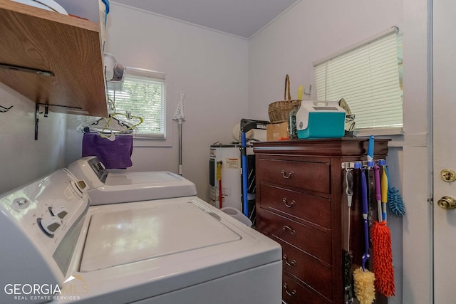 washroom featuring separate washer and dryer and gas water heater