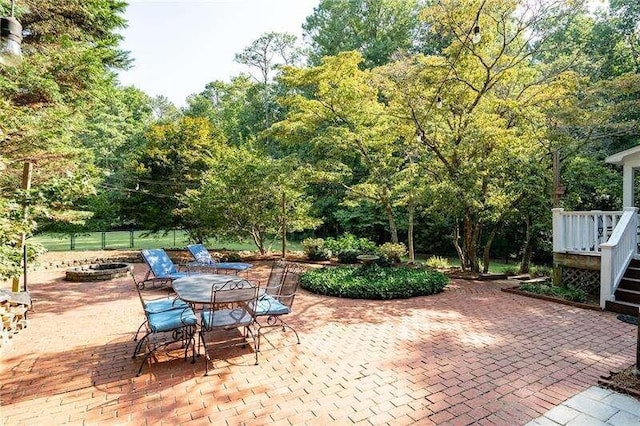 view of patio featuring a deck