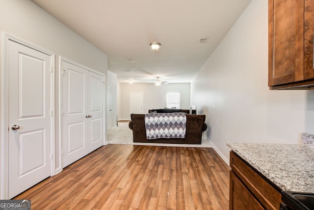 bedroom with light hardwood / wood-style floors