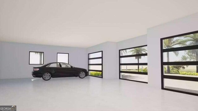 bedroom featuring concrete floors