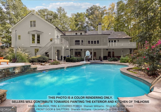 view of pool featuring a patio