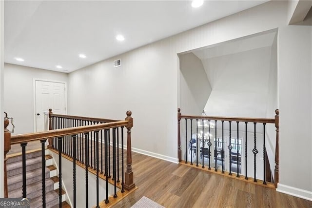 hall featuring hardwood / wood-style flooring