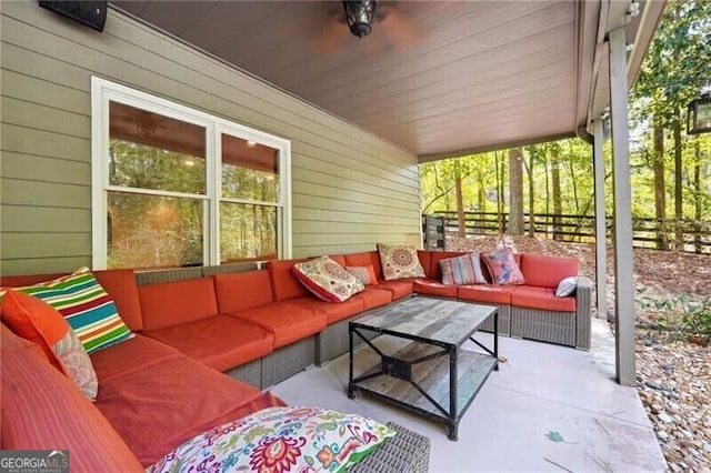 view of patio / terrace with an outdoor hangout area