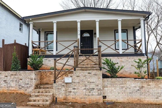 view of front of home with a porch