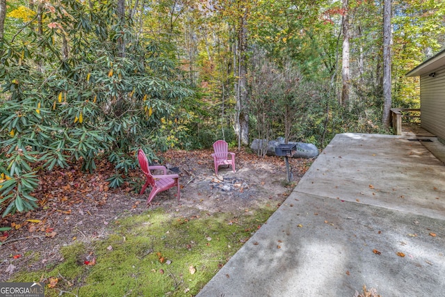 view of yard featuring a patio area