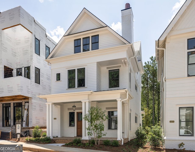 view of front of property with a porch