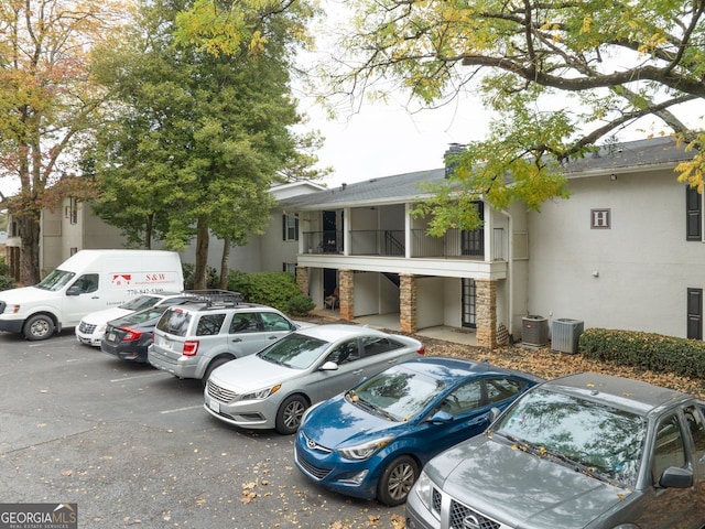 view of front of home featuring central AC unit