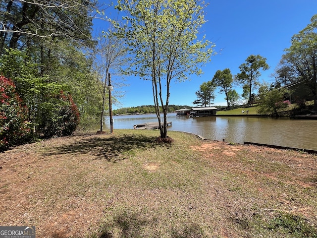 view of yard featuring a water view