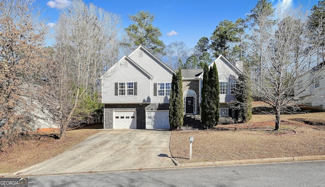 front of property featuring a garage