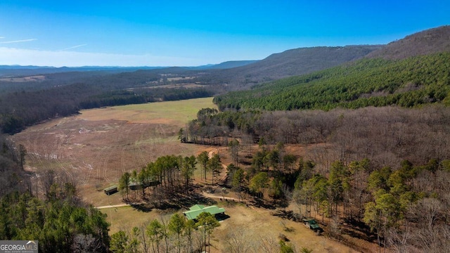 drone / aerial view with a mountain view