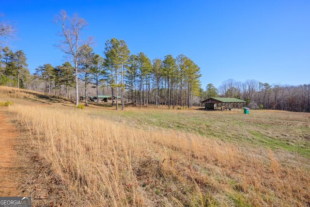 view of yard with a rural view