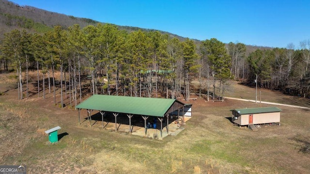 bird's eye view featuring a mountain view