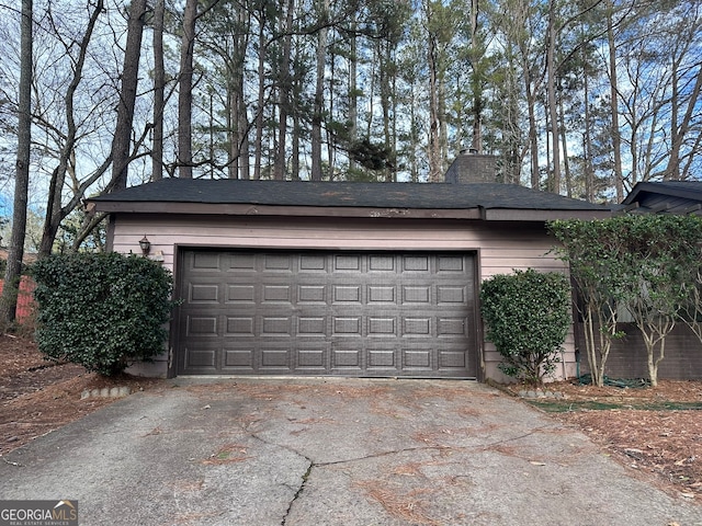 view of garage