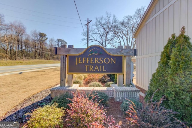 view of community sign