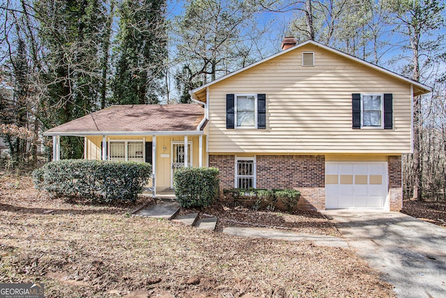 tri-level home featuring a garage