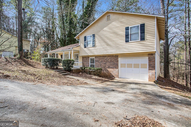 tri-level home with a garage