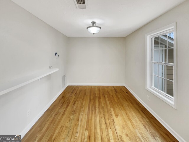 empty room featuring light wood-type flooring