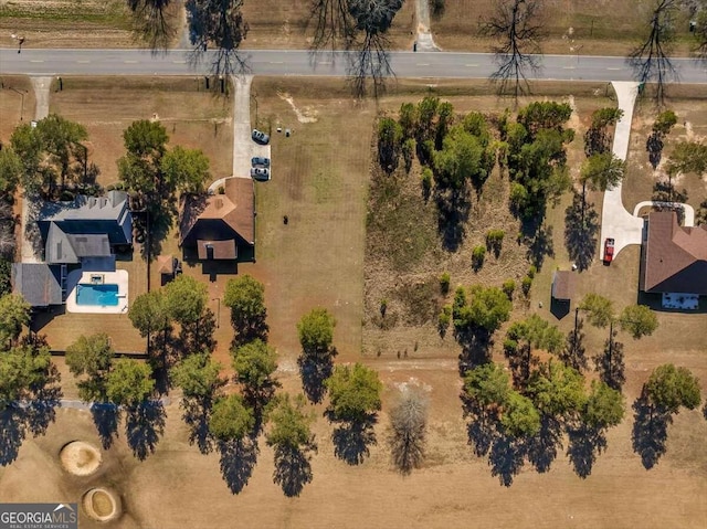 drone / aerial view with a rural view