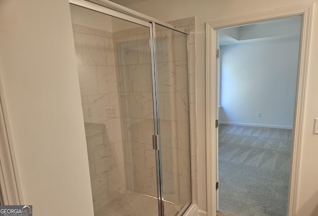 bathroom featuring walk in shower