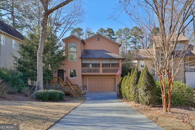 front of property featuring a garage