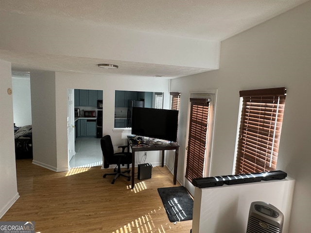 interior space with light hardwood / wood-style floors