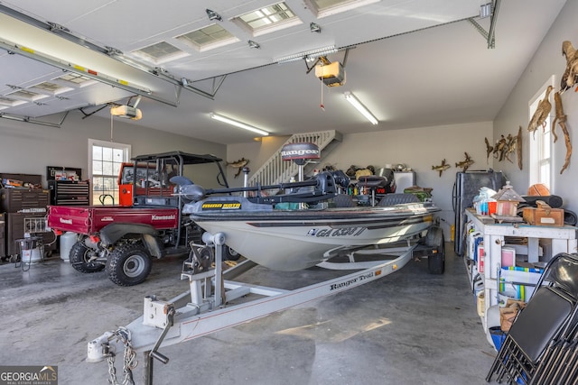 garage featuring a garage door opener