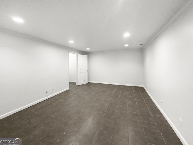 unfurnished room featuring ornamental molding