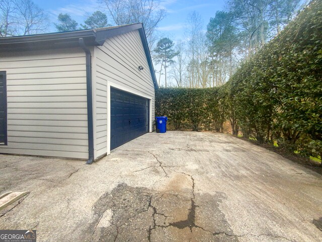 view of garage