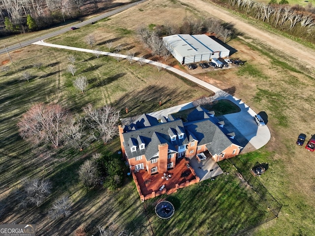 aerial view with a rural view