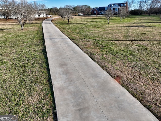 exterior space with a yard