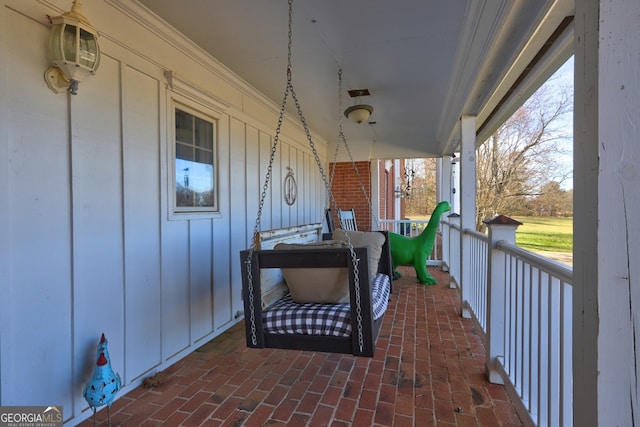 view of terrace with covered porch