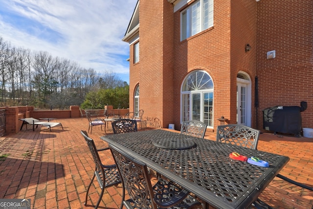 view of terrace featuring area for grilling